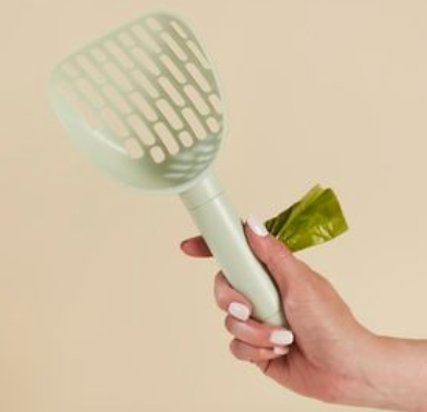 PrettyLitter Litter Scoop with Waste Bag Handle